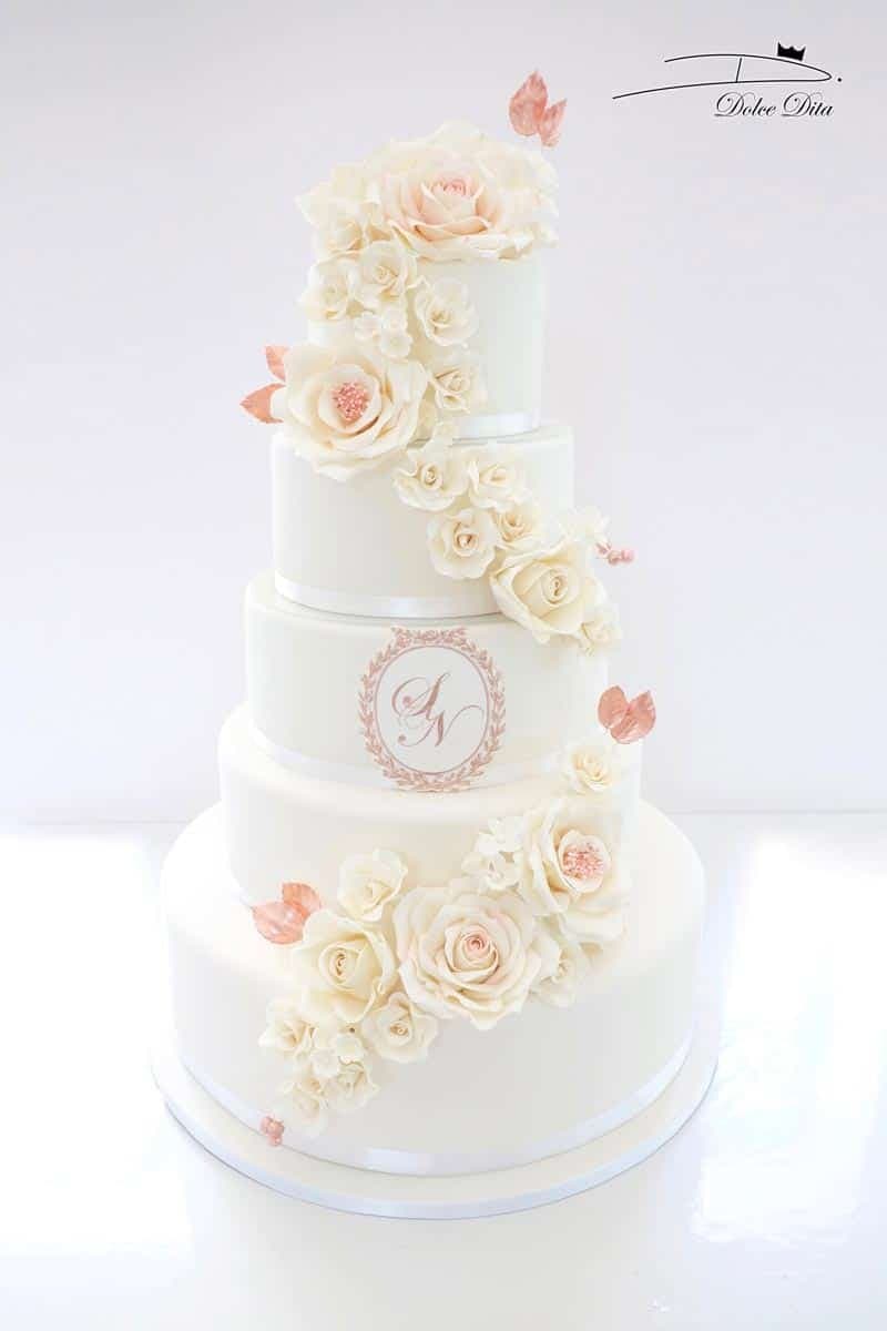Gâteau de Mariage Floral Élégant